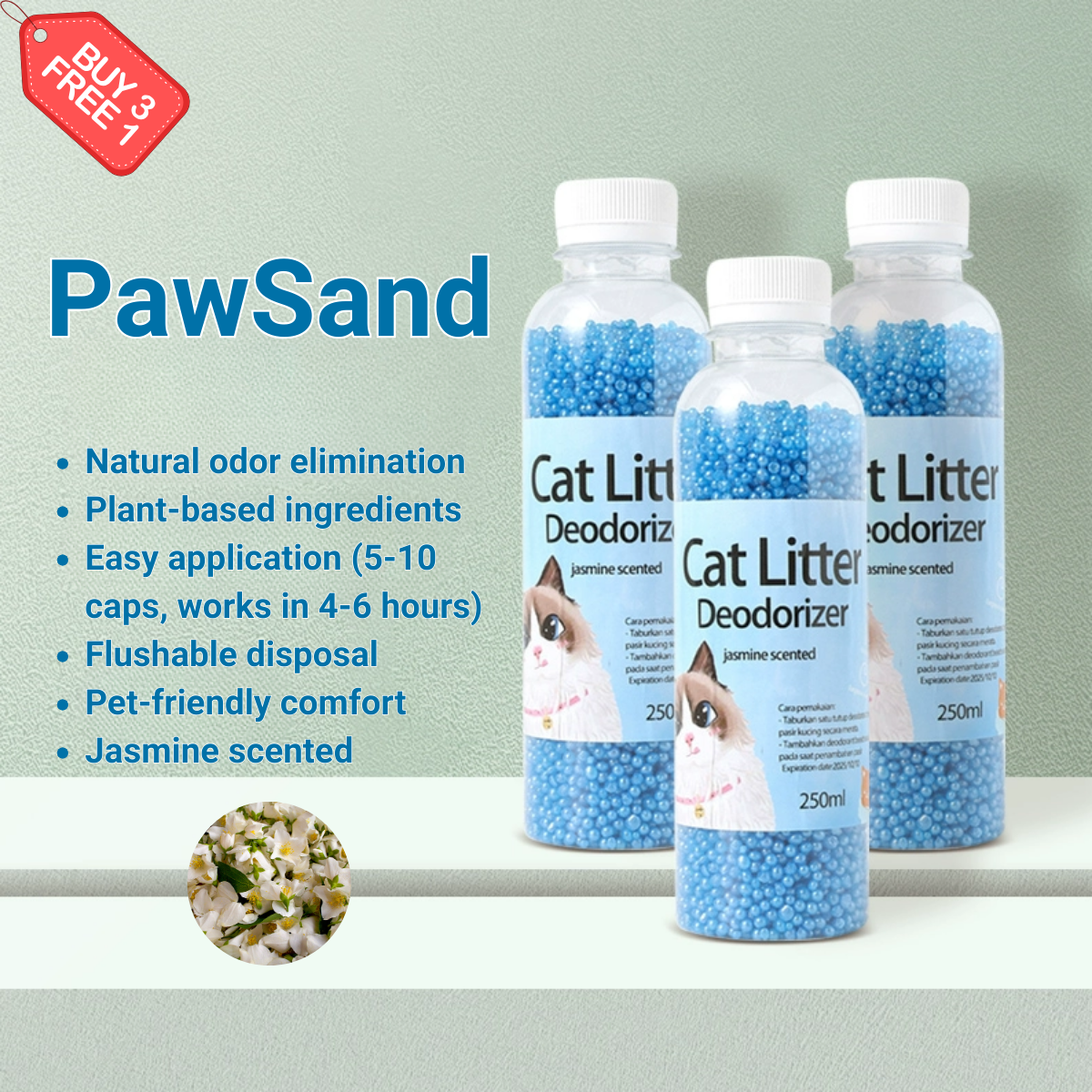 4pcs PawSand - Cat Litter Deodorizing Beads