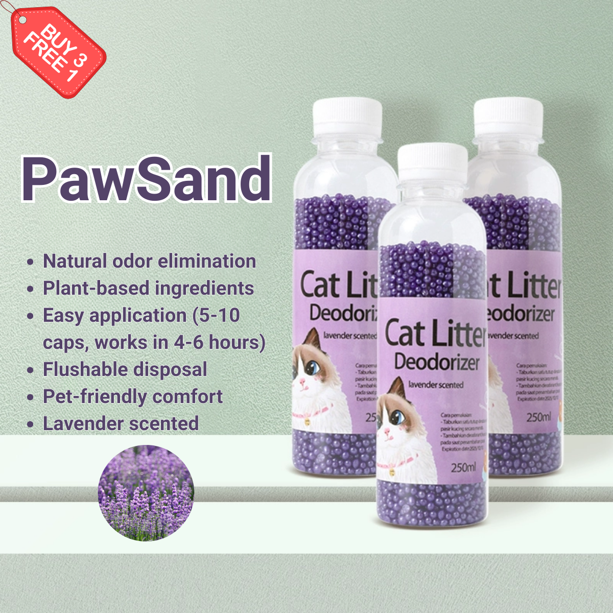 4pcs PawSand - Cat Litter Deodorizing Beads