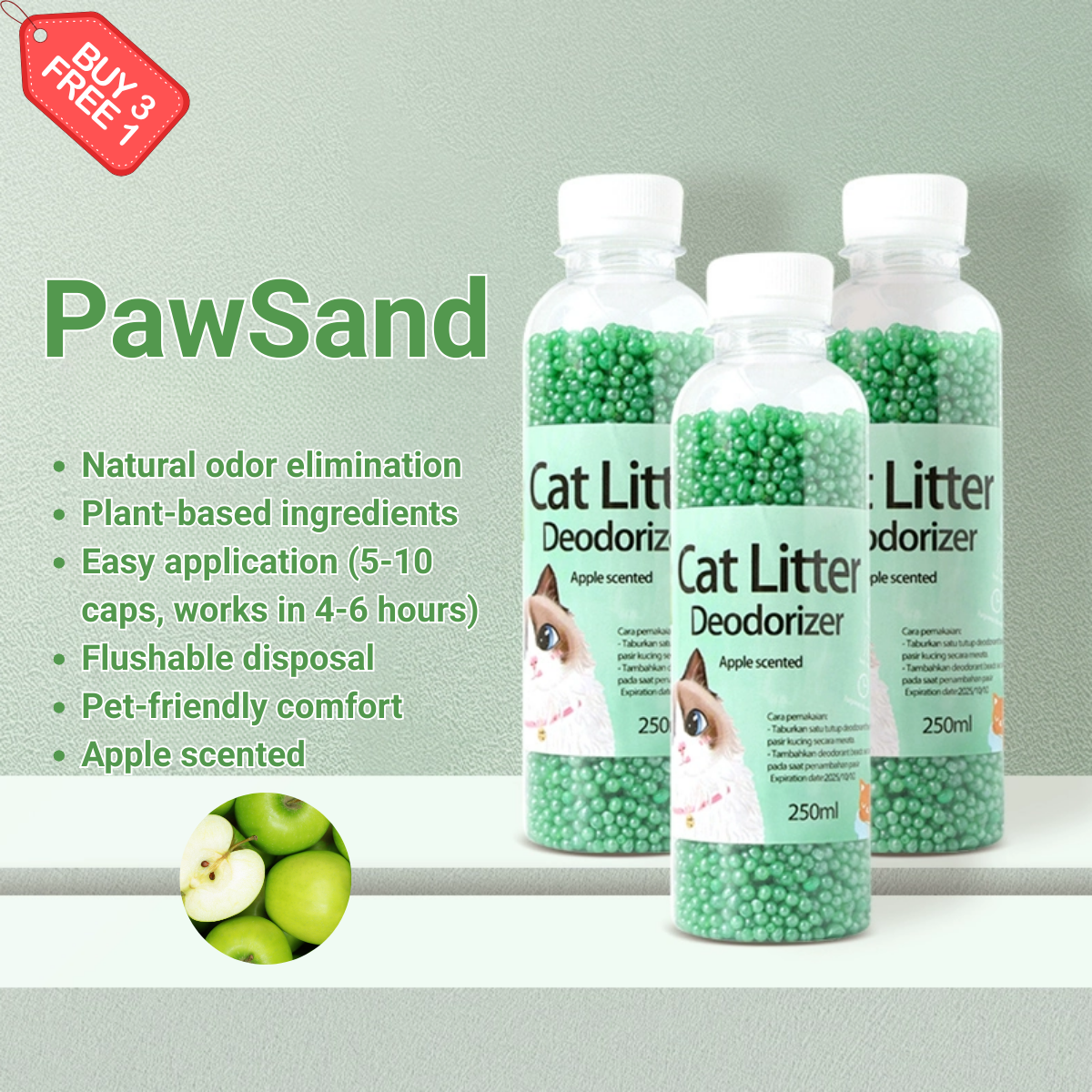 4pcs PawSand - Cat Litter Deodorizing Beads
