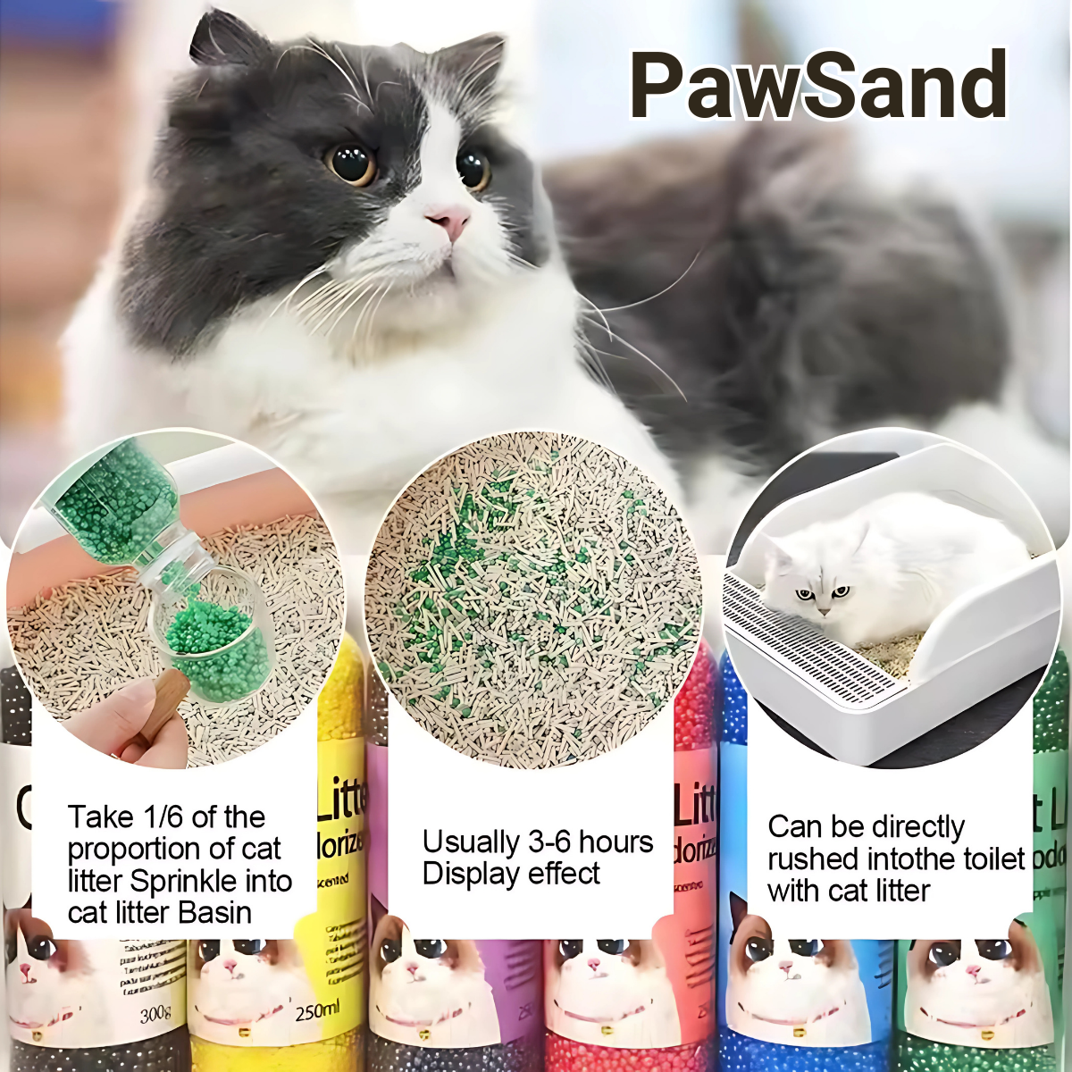 4pcs PawSand - Cat Litter Deodorizing Beads