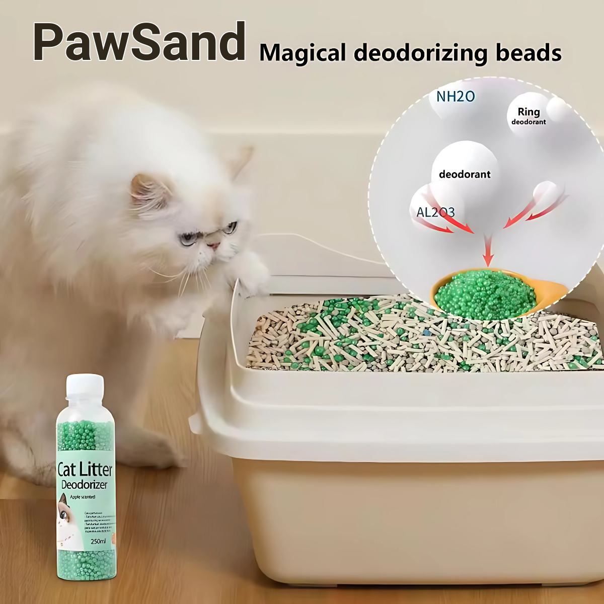 4pcs PawSand - Cat Litter Deodorizing Beads